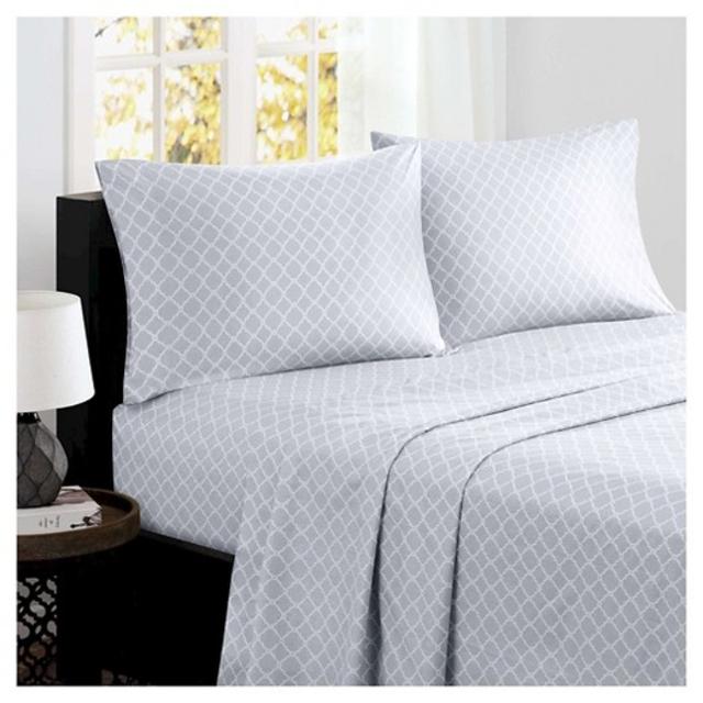 Product description page - Bretwork Geometric Cotton Percale Sheet Set