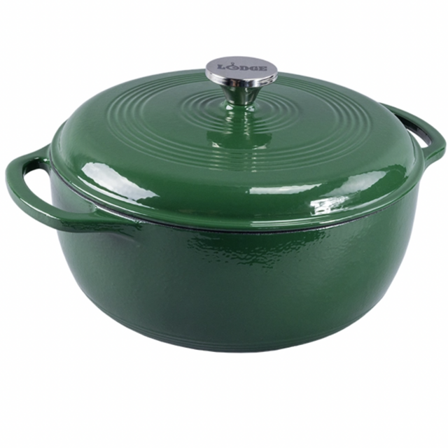 6 Quart Evergreen Enameled Cast Iron Dutch Oven