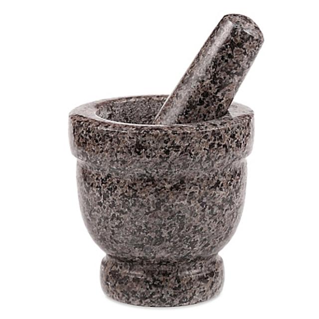 Granite Natural Stone 4-Inch Mortar & Pestle in Grey