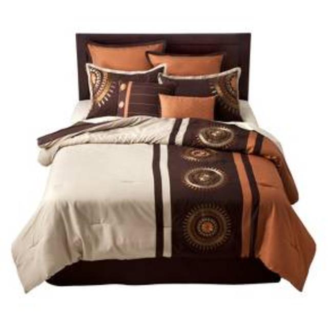 Medallion 8 Piece Bedding Set - Orange