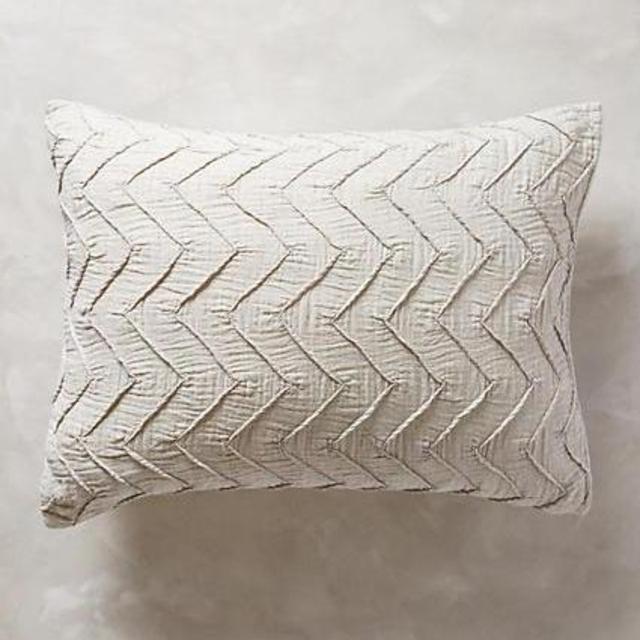 Textured Chevron Shams - Set of Two - Light Grey