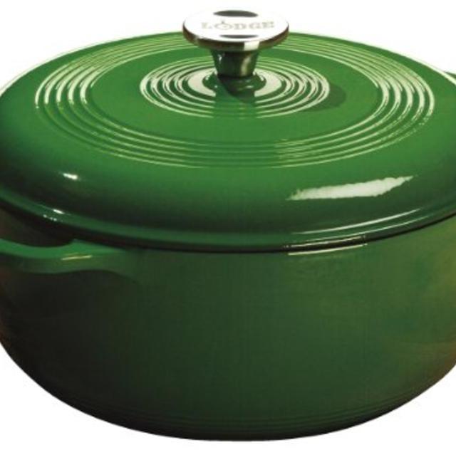 Enameled Cast Iron Dutch Oven, Emerald Green