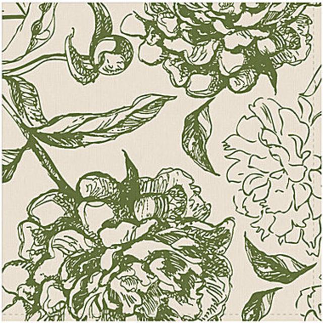 Peony Set of 4 green Floral Napkins