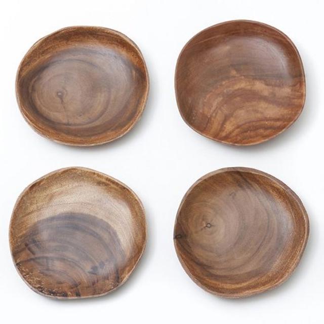 Acacia Wood Plates, 4 set