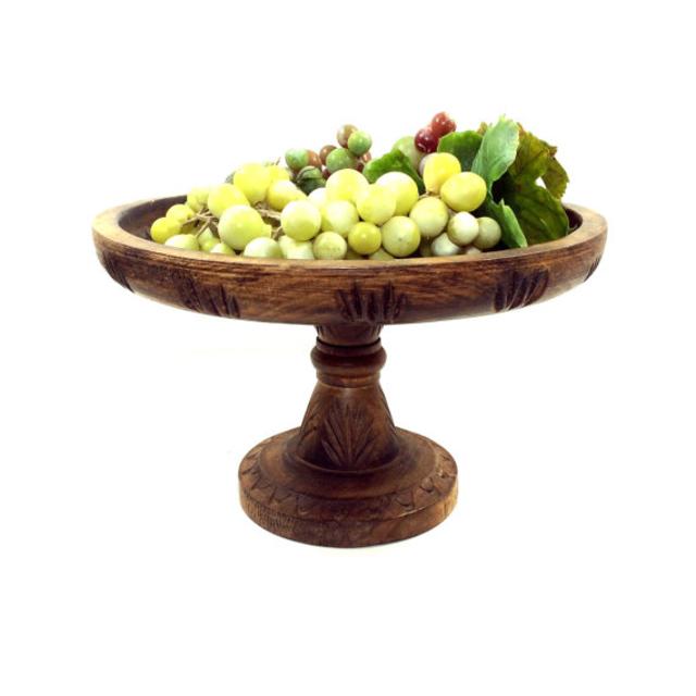 Vintage Carved Wood Fruit Stand