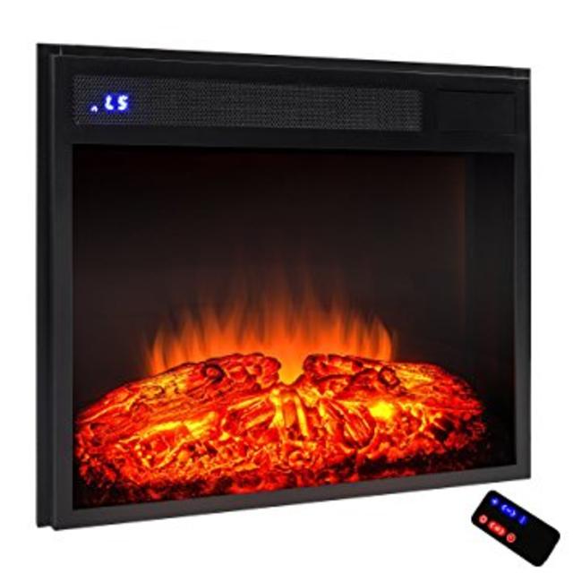 AKDY 23" Black Electric Firebox Fireplace Heater Insert W/Remote Azfl-EF05-23r