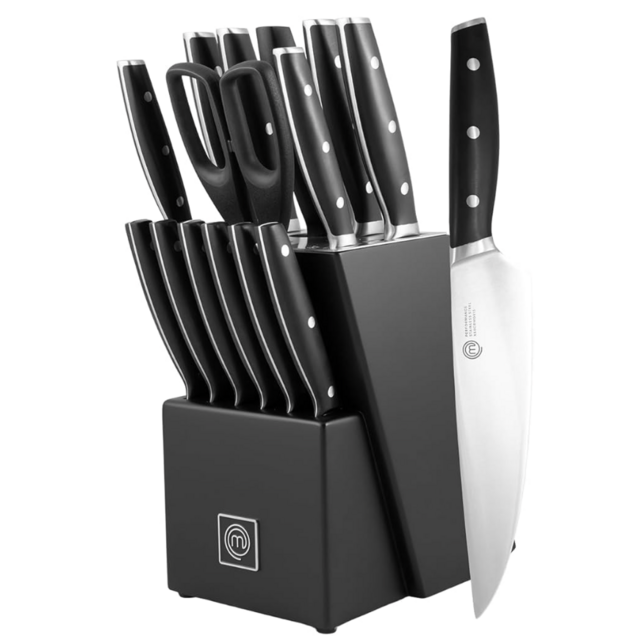 MasterChef Kitchen Knife Set with Block and Sharpener Plus Scissors