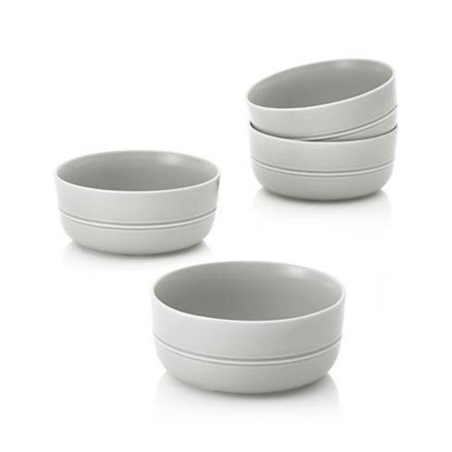Set of Four Hue Light Grey Bowls