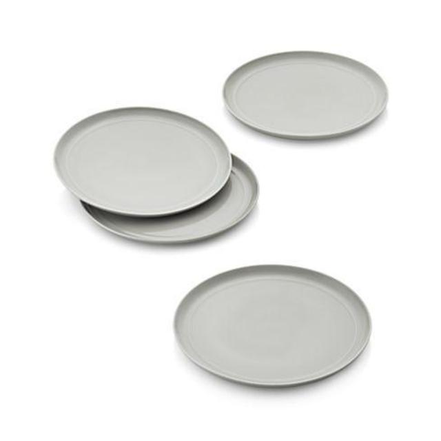 Set of Four Hue Light Grey Dinner Plates