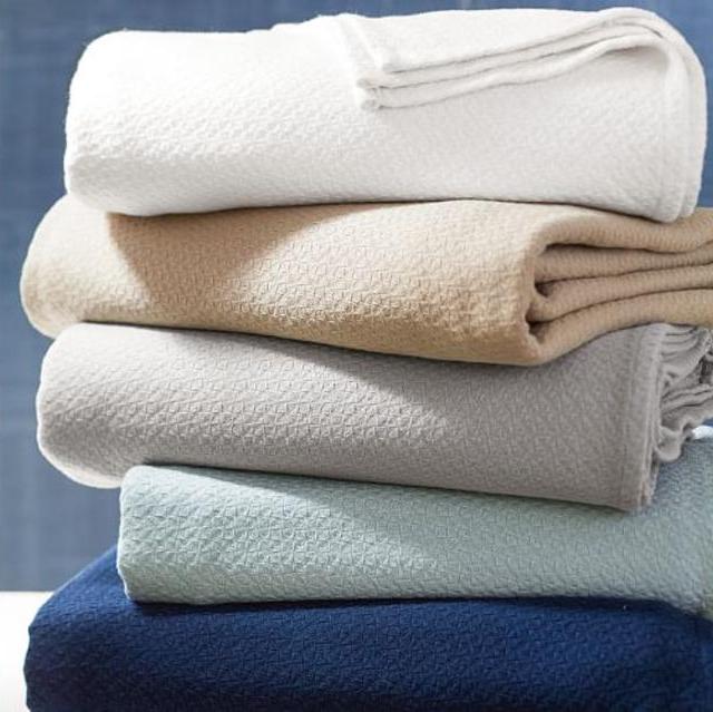 Organic Essential Blanket in White- Pottery Barn