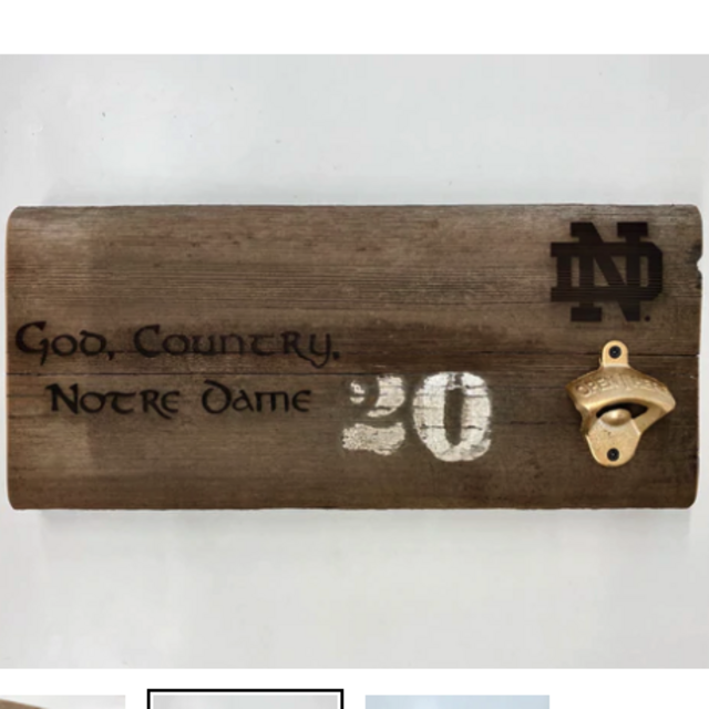 Notre Dame Stadium Bench Wood Bottle Opener