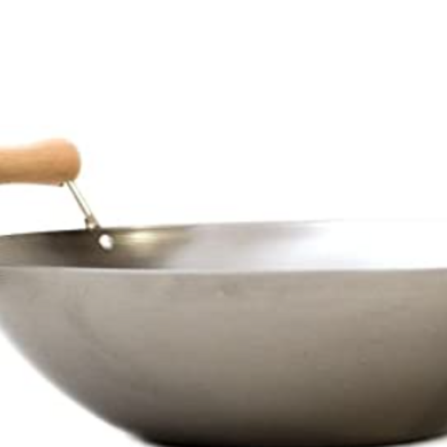 Carbon Steel Wok Set, 4-Piece, 14-Inch, Charcoal