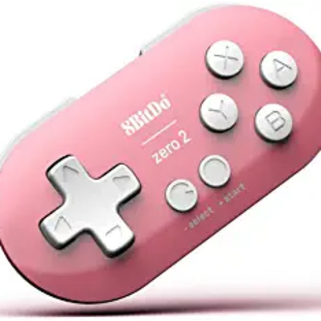 8Bitdo Zero 2 Mini Bluetooth Gamepad for Switch Windows Android MacOS Steam Raspberry Pi (Pink)