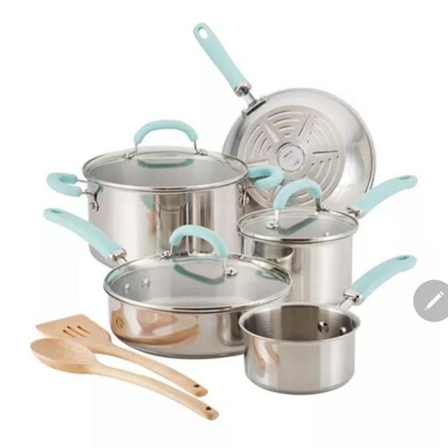 Rachael Ray Create Delicious Stainless Steel 10-Pc. Cookware Set