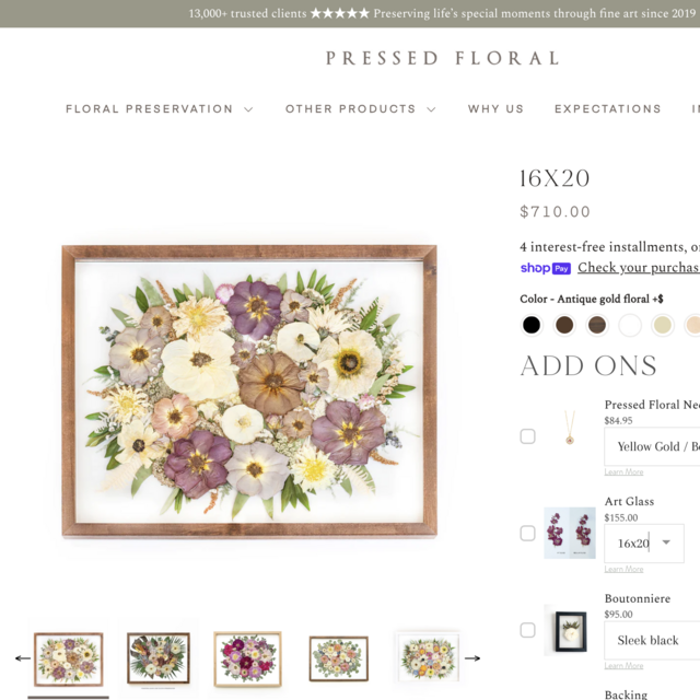 Preserved Wedding Bouquet Keepsake Art