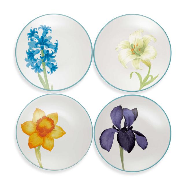 Noritake® Colorwave Floral Appetizer Plates in Turquoise (Set of 4)