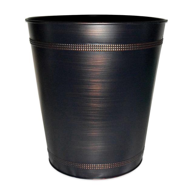 Beaded Steel Oil Rubbed Bronze Waste Basket