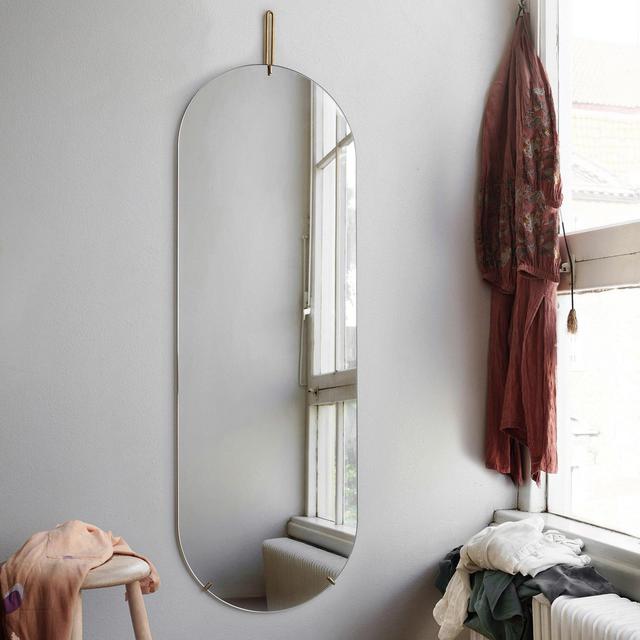 Moebe Tall Wall Mirror in Brass