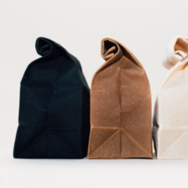 2 Lunch Bags // Waxed Canvas Lunch Bag