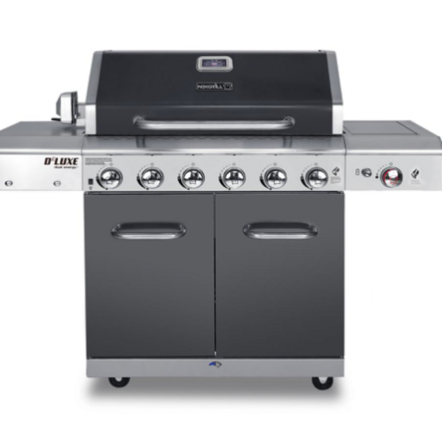 Deluxe 6-Burner Propane Gas Grill with Ceramic Searing Side Burner & Rotisserie Kit