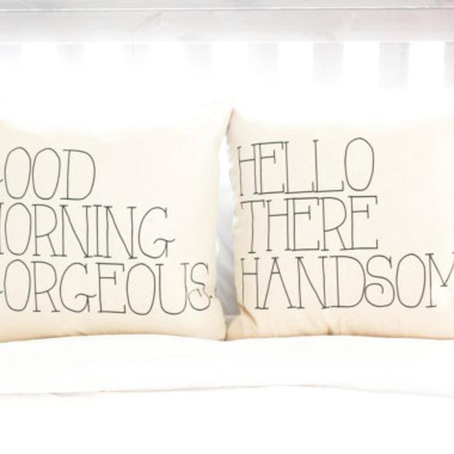 Good Morning Gorgeous & Hello There Handsome Pillow Cover Set