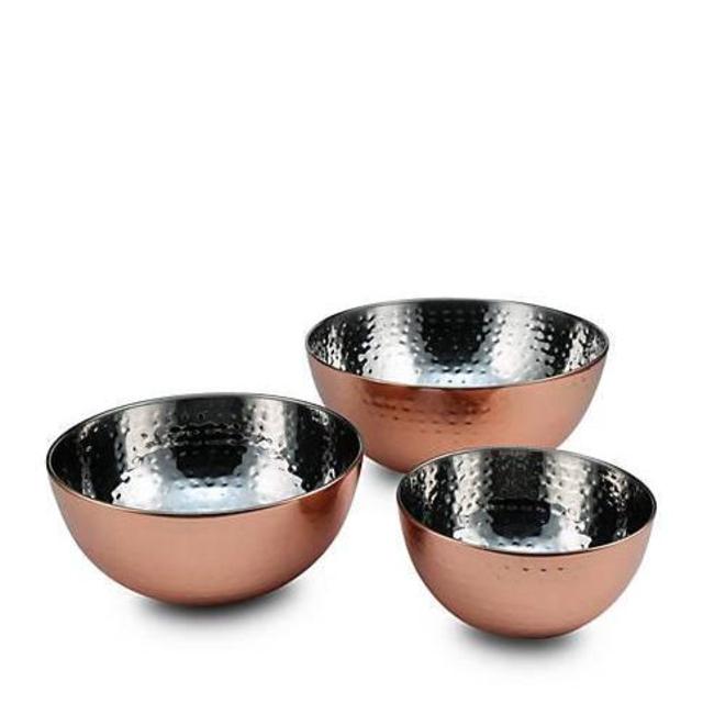 Thirstystone Hammered Copper Set of 3 Bowls