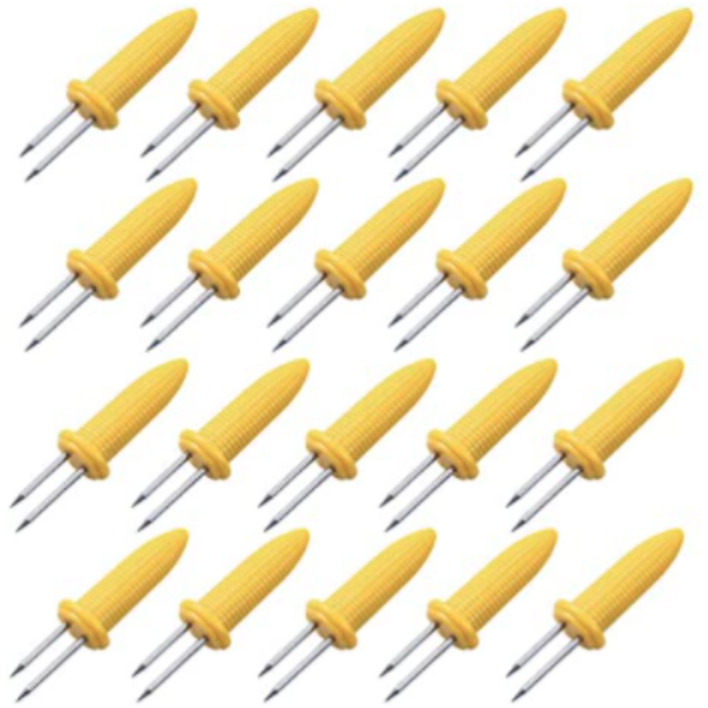 POTALL Corn on The Cob Holders, Stainless Steel Corn Holders Corn on The Grill, Corn on The Cob Skewers, Double Fork Sweet Corn Seat, Home Cooking Fork (20PCS)