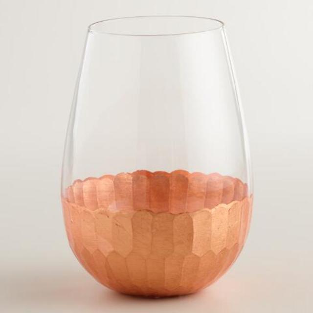 Copper Stemless Wine Glasses, Set of 4