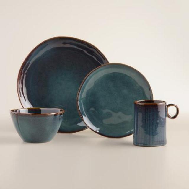 Indigo Organic Reactive Glaze Dinner Plates, set of 2