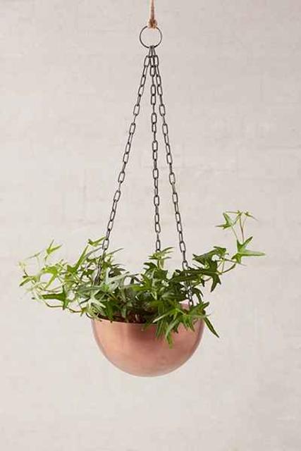 Hanging Metal Planter- Copper