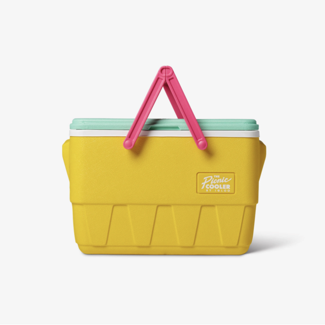 YELLOW Retro Picnic Basket 25 Qt Cooler
