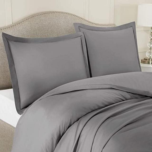 Nestl Grey Duvet Cover King Size - Soft King Duvet Cover Set, 3 Piece Double Brushed Duvet Cover with Button Closure, 1 King Size Duvet Cover 104x90 inches and 2 Pillow Shams