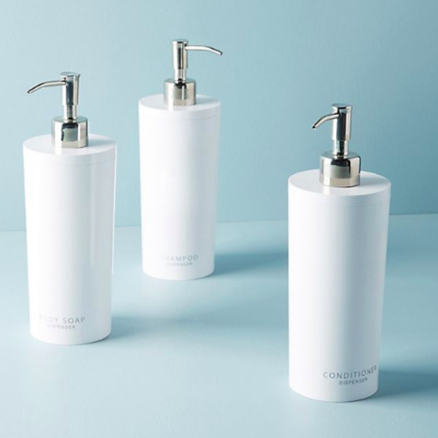 Anthropologie Minimalist Shower Dispensers, Set of 3