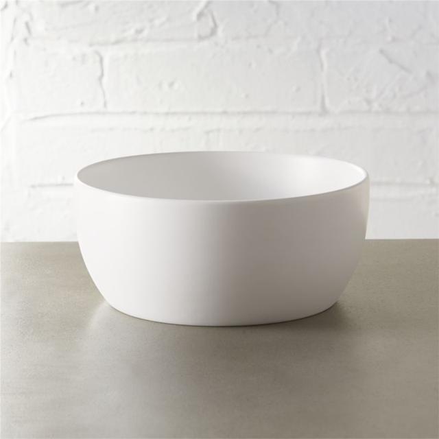 crisp matte white soup bowl