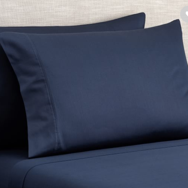 Navy Queen PB Classic 400-Thread-Count Organic Percale Sheet Set