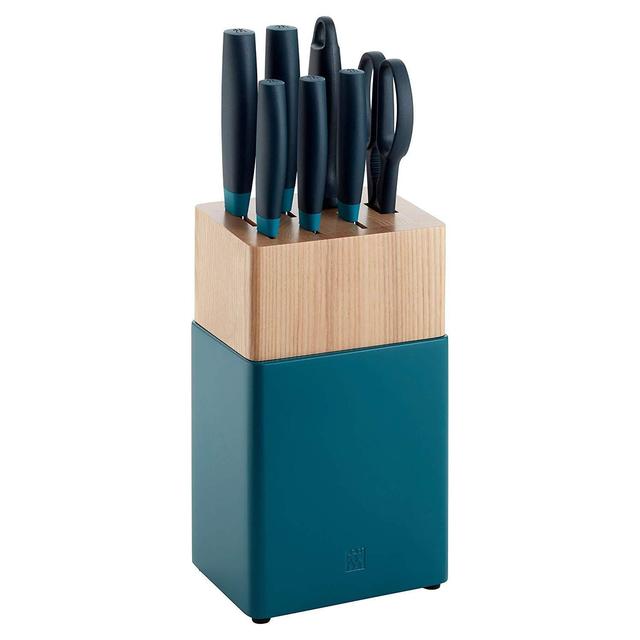 ZWILLING 33410-000 Now S Knife Block Set, 8-pc, Blueberry Blue