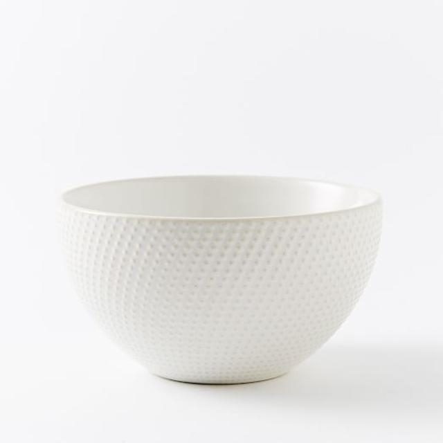 Textured Bowl, Set of 4, White Dots