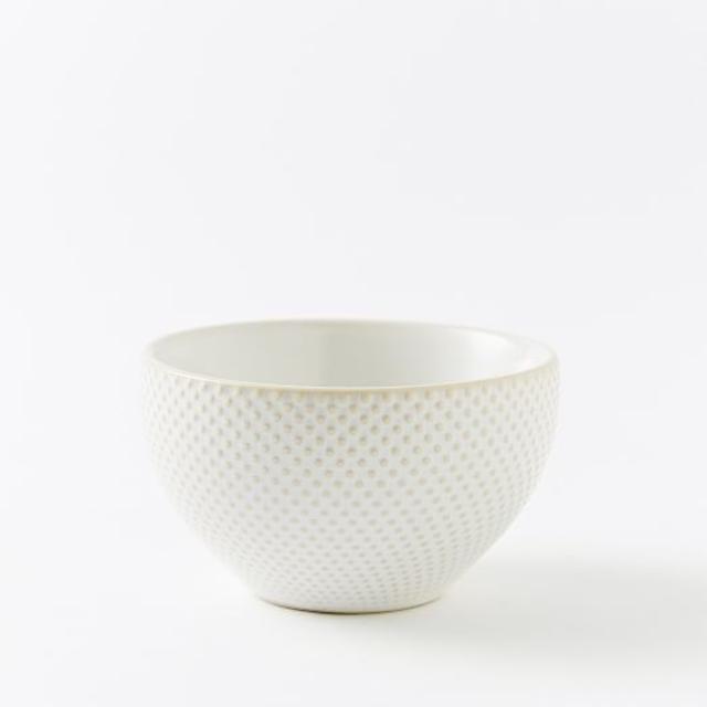 Textured Dip Bowl, White Dots