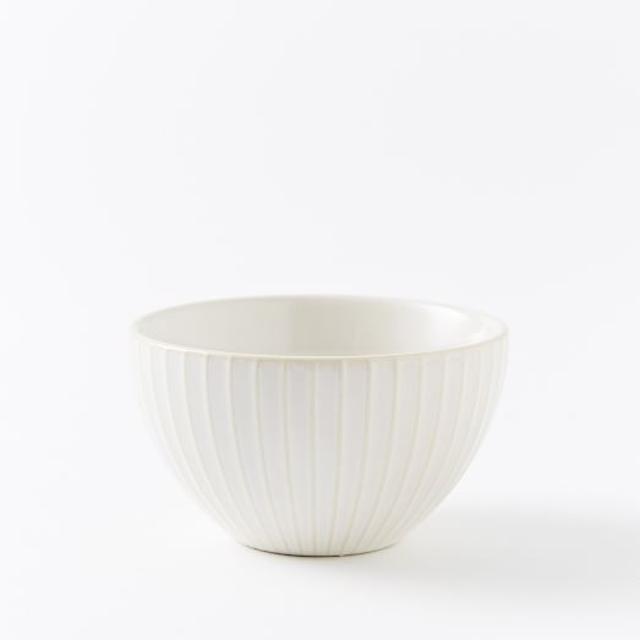 Textured Dip Bowl, White Lines