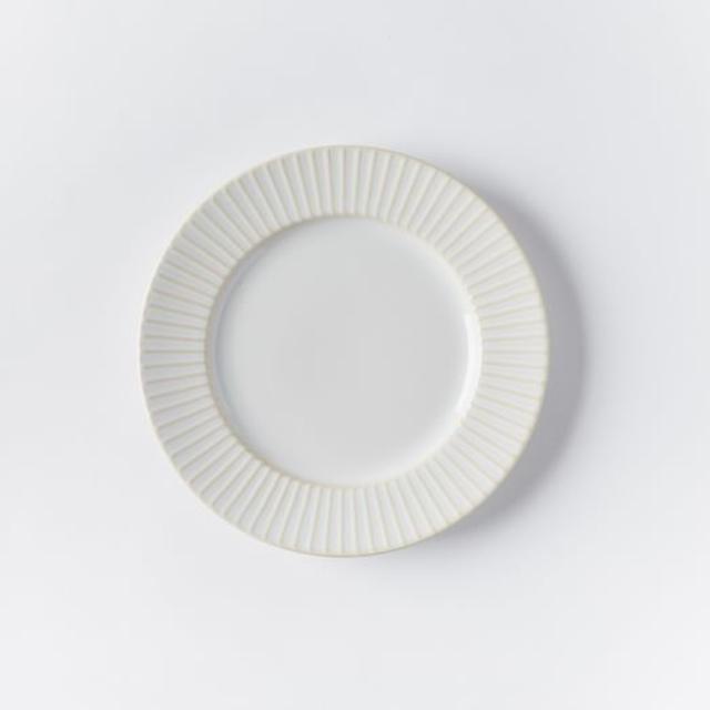 Textured Salad Plate, Set of 4, White Lines