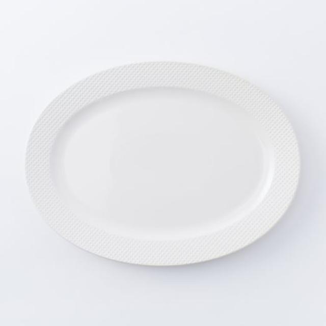Textured Platter, White Dots