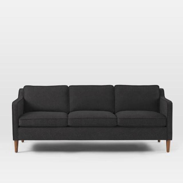 Hamilton Upholstered 3 Seater Sofa, Tweed, Asphalt
