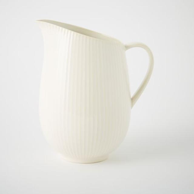 Textured Pitcher, White Lines