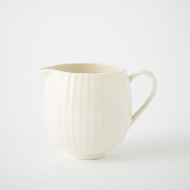 Textured Creamer, White Lines