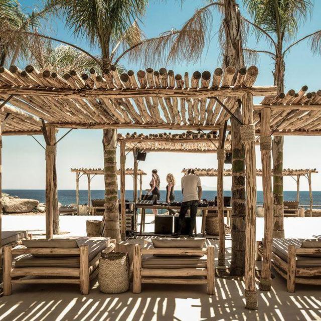 A day at a beach club in Mykonos