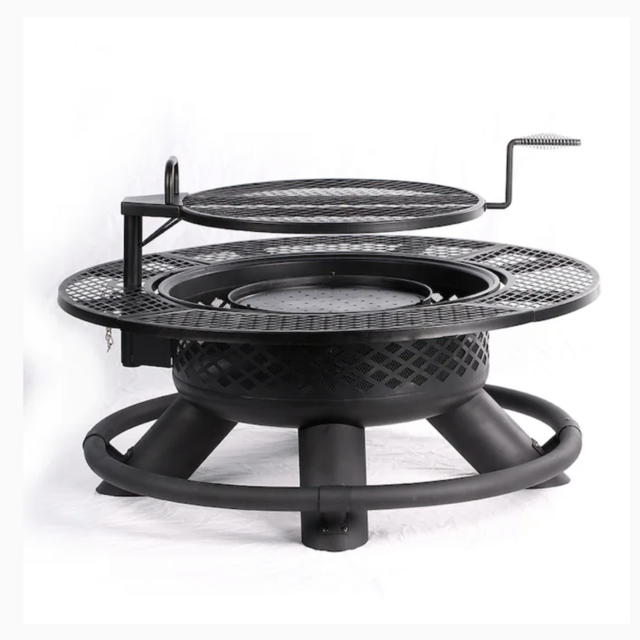 Big Horn 47.24-in W Black Steel Wood-Burning Fire Pit