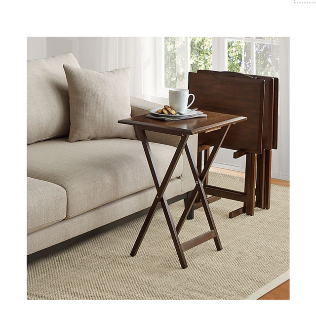 Bevel 5-Piece Snack Tables in Walnut