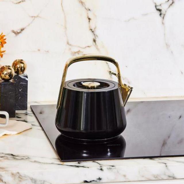 Caraway Stainless Steel Whistling Tea Kettle (Iconics Black)