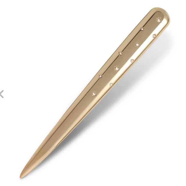 L'Objet Stars Letter Opener, Gold with White Crystals