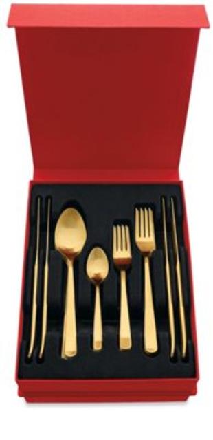 Almoco Flatware, 20-Piece Set Copper
